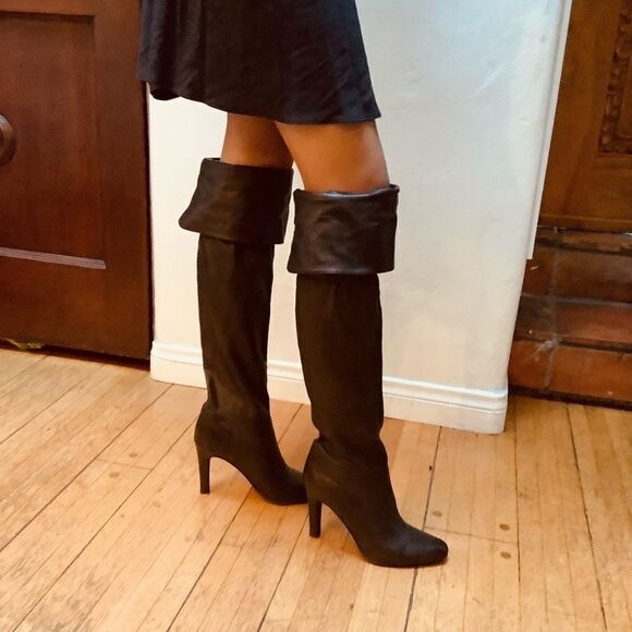 OVER THE KNEE LENGTH BOOTS VINTAGE COACH BROWN BOOTS LEATHER 8.5 NWOT - Picture 3 of 11